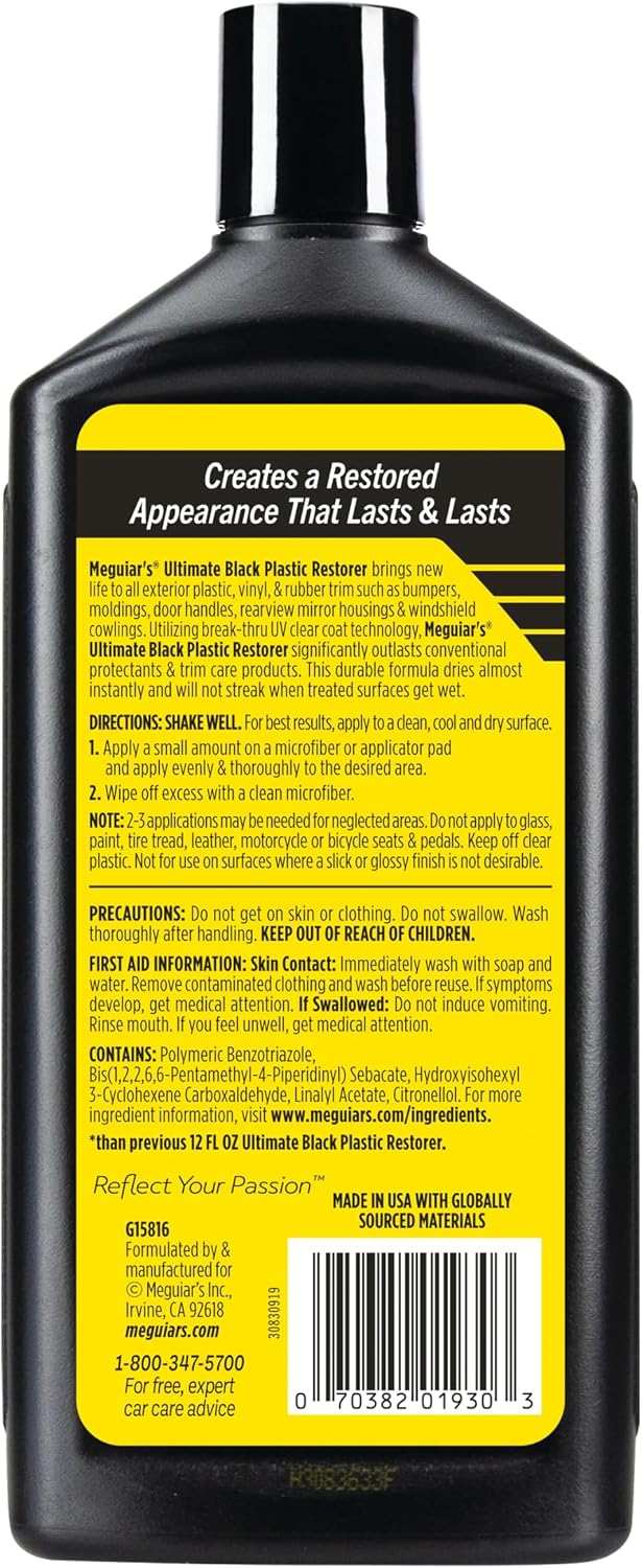 Meguiar's Ultimate Black Plastic Restorer, 16 Oz