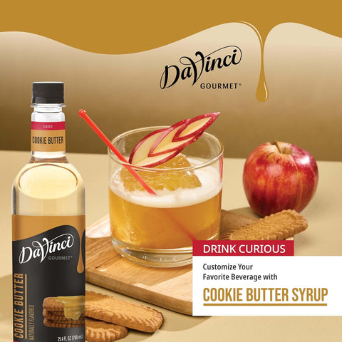 DaVinci Gourmet Cookie Butter Syrup, Made with Pure Cane Sugar, Dairy Friendly, 25.4 Fluid Ounces (Pack of 1)