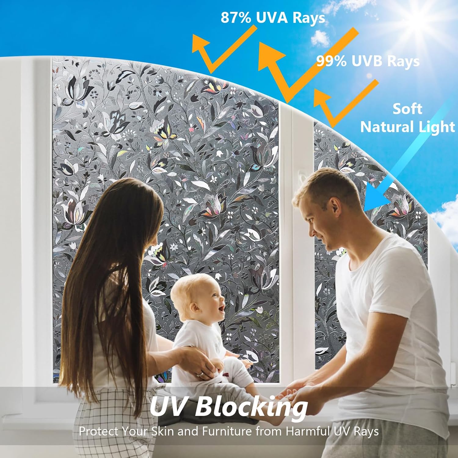 Kromapolis Window Privacy Film, Stained Glass, Grayish Black 29.5″ x 157.4″