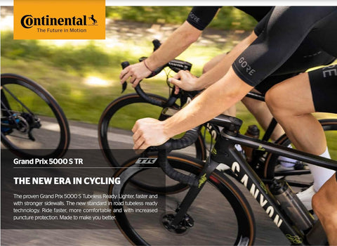 Continental Grand Prix 5000 S TR - Tubeless Road Bike Tire | Fast, Light, Durable - BlackChili, Vectran Breaker, LazerGrip, Active Comfort Technology