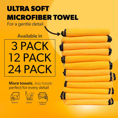 Chemical Guys, Professional Microfiber Towels, 16 x 16 in, Gold, 12 Pack