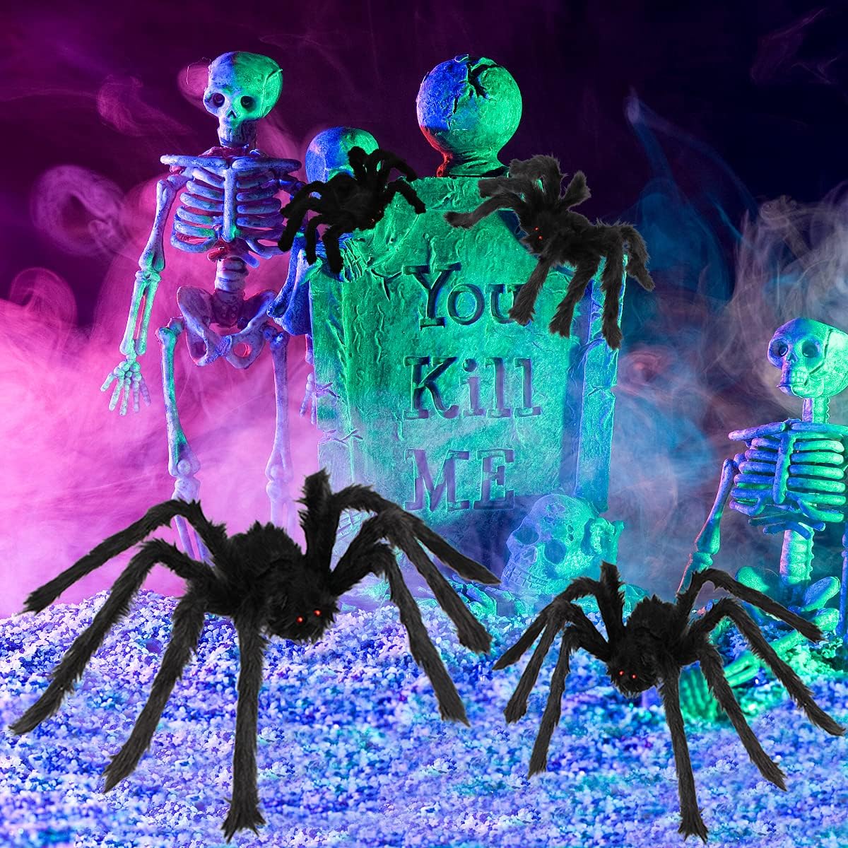 Halloween Decorations Outdoor Large Spiders: 8 Pack Halloween Spiders Decor
