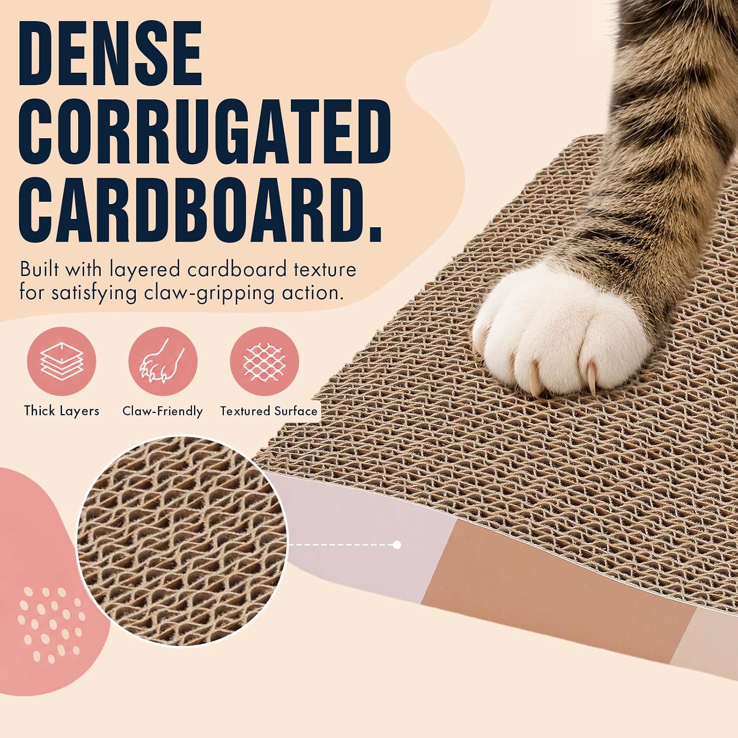 SIDAZON Cat Scratching Board cat Scratcher Cat Scratch Pad Cardboard cat scratchers for Indoor Cats Reversible Large Wide Corrugated with Catnip(2pcs)