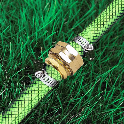 Hourleey Garden Hose Repair Connector with Clamps, Fit for 3/4" or 5/8" Garden Hose Fitting, Male and Female Hose Adapter Water Hose Repair Kit, 3 Set