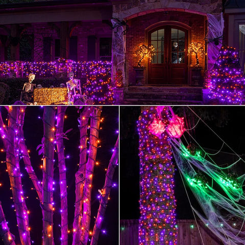 Brizled Halloween Lights Outdoor, 95.14ft 240 LED Purple & Orange Lights