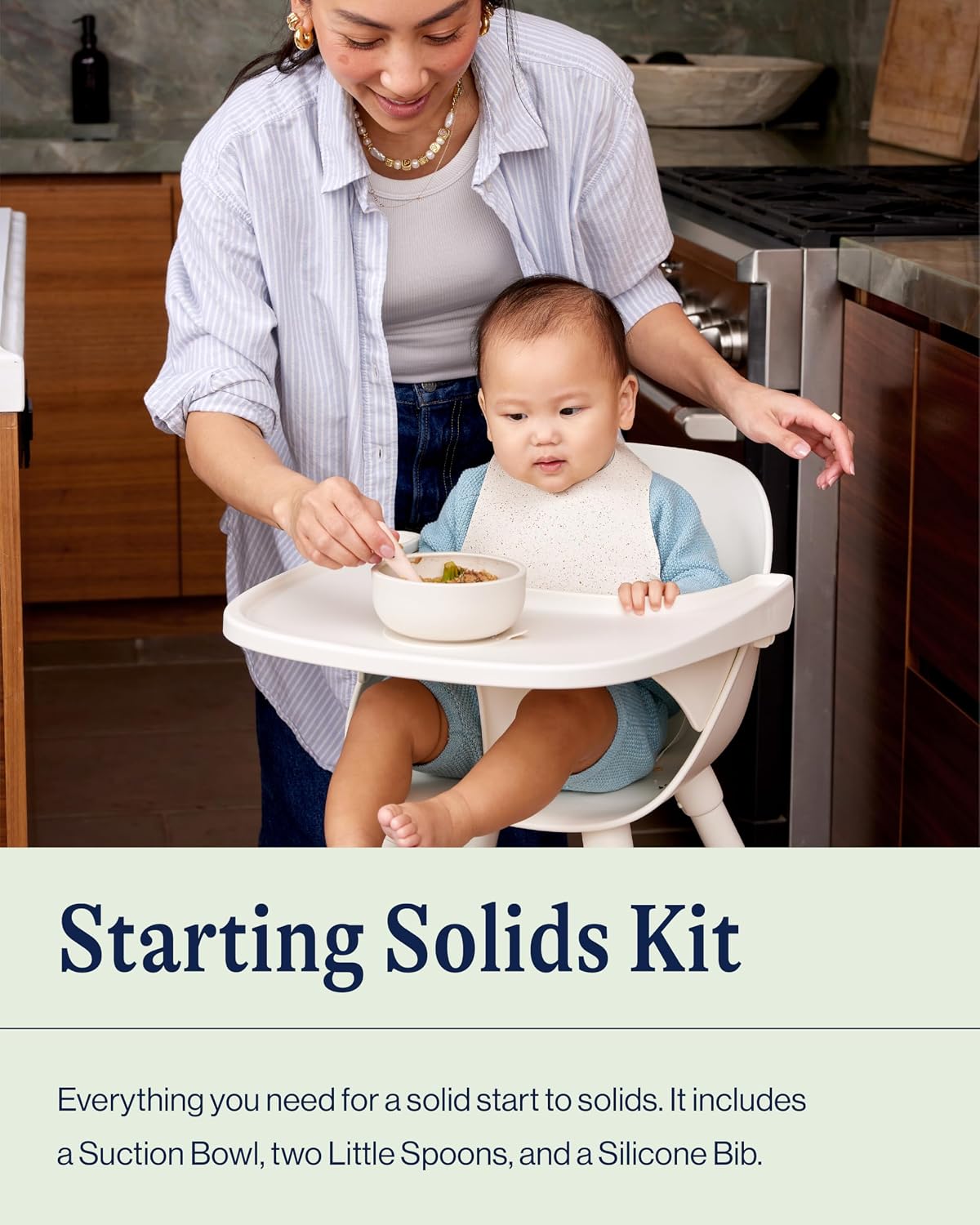 Lalo Starting Solids Kit, 4-Piece Non-Toxic Silicone Baby Feeding Set