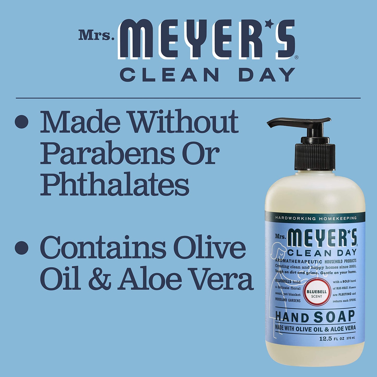 MRS. MEYER'S CLEAN DAY Bluebell Hand Soap (12.5 Fl Oz (Pack of 2))