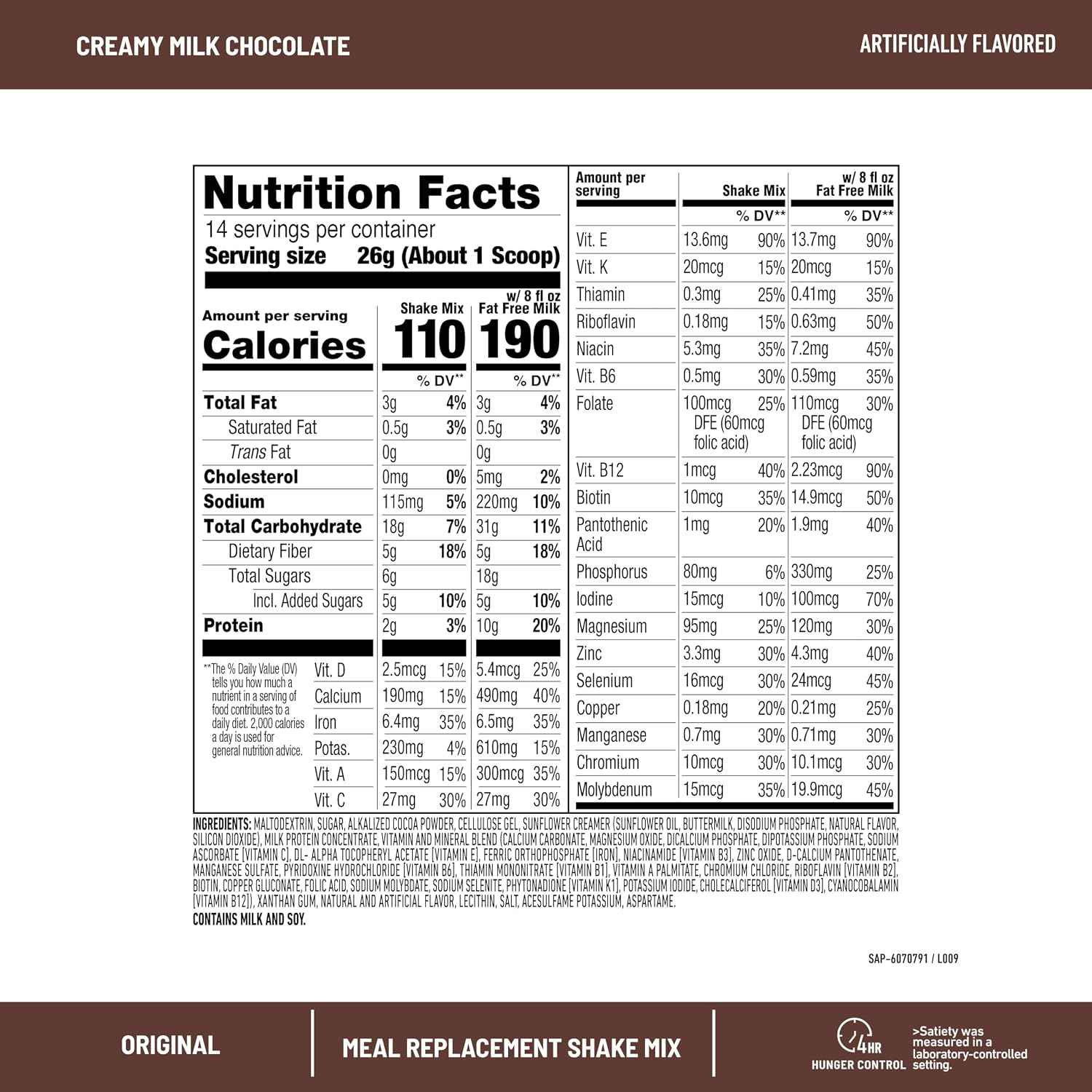 SlimFast Original Meal Replacement Powder, Creamy Milk Chocolate, Weight Loss Shake Mix, 10g of Protein, 14 Servings (Pack of 3) (Packaging May Vary)