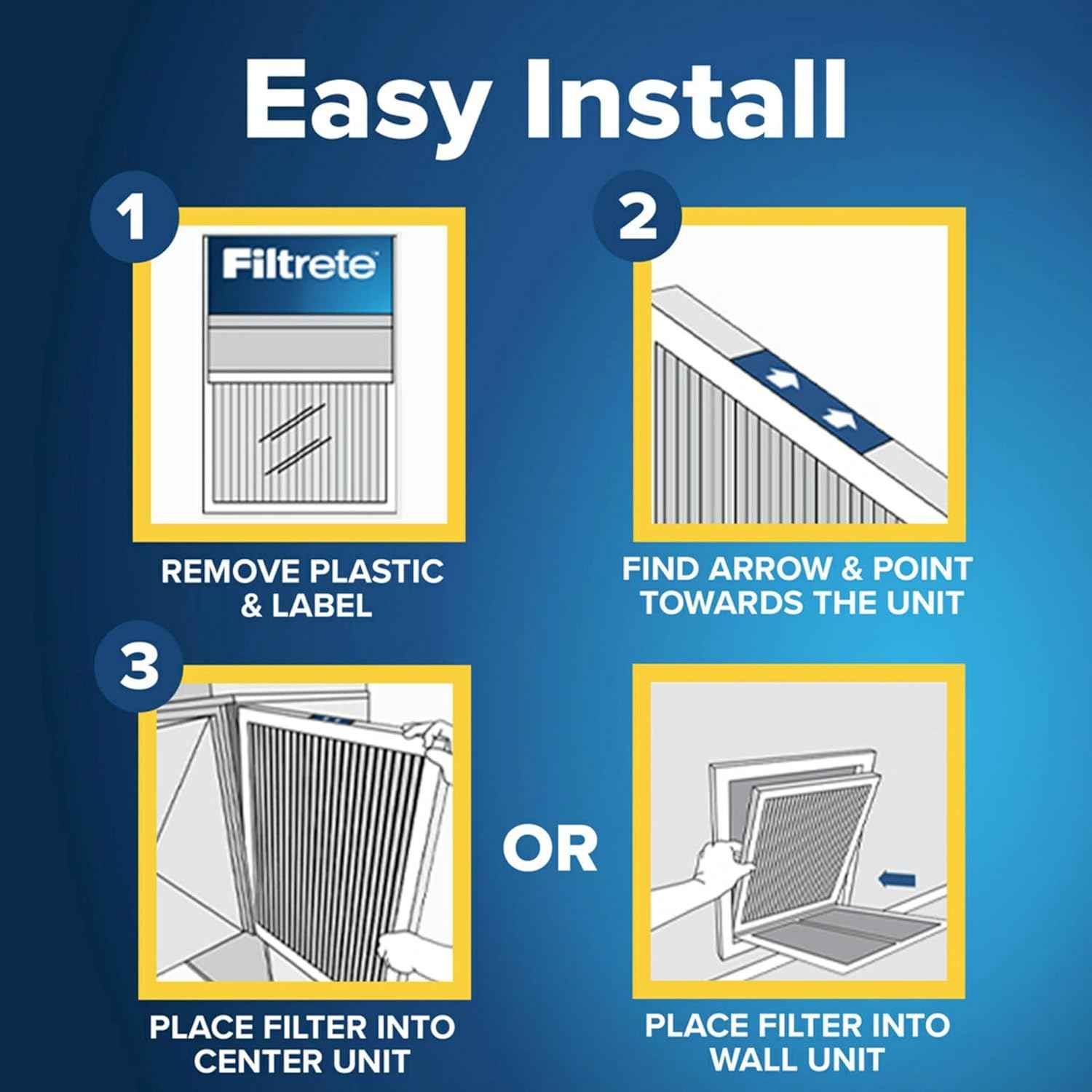 Filtrete 12x24x1 Air Filter MERV 5, 6-Pack, MPR 300 Basic Dust Defense, 3-Month Pleated Electrostatic