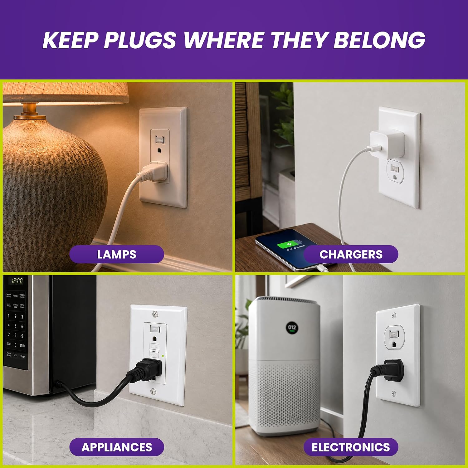 Loose Outlet Plug Fix | Snug Plug Outlet Tightener| Clear | 25 Pack