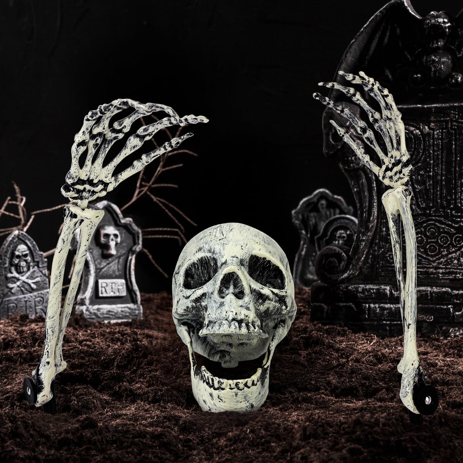 2-3 Pack Realistic Halloween Skeleton Stakes Decorations Outdoor for Yard