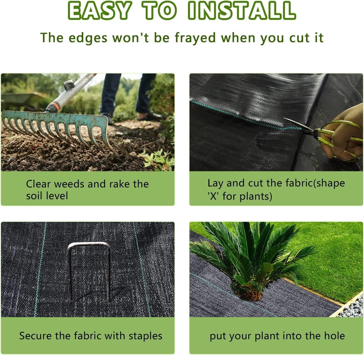 1.4ftx100ft Weed Barrier Landscape Fabric Heavy Duty，Weed Block Gardening Ground Cover Mat, Weed Control Garden Cloth ，Woven Geotextile Fabric for Underlayment，Commercial Driveway Fabric
