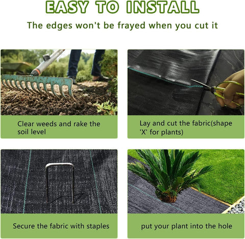 1.4ftx100ft Weed Barrier Landscape Fabric Heavy Duty，Weed Block Gardening Ground Cover Mat, Weed Control Garden Cloth ，Woven Geotextile Fabric for Underlayment，Commercial Driveway Fabric