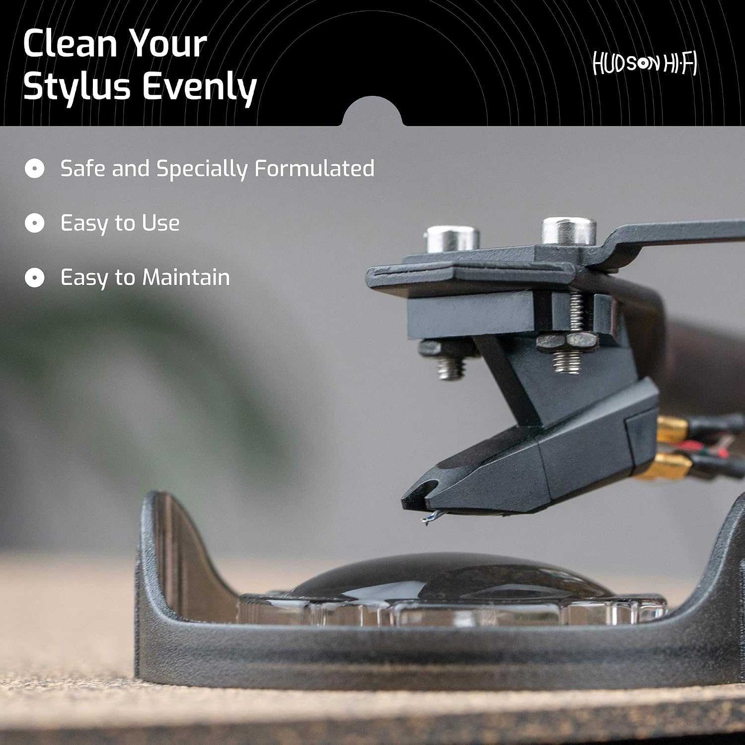 Hudson Hi-Fi Stylus Cleaner Gel – Restores Sound Quality – Anti-Static, Zero-Dust Record Player Needle Cleaner – Reusable Gel Bubble – Safe for All Turntable Record Players