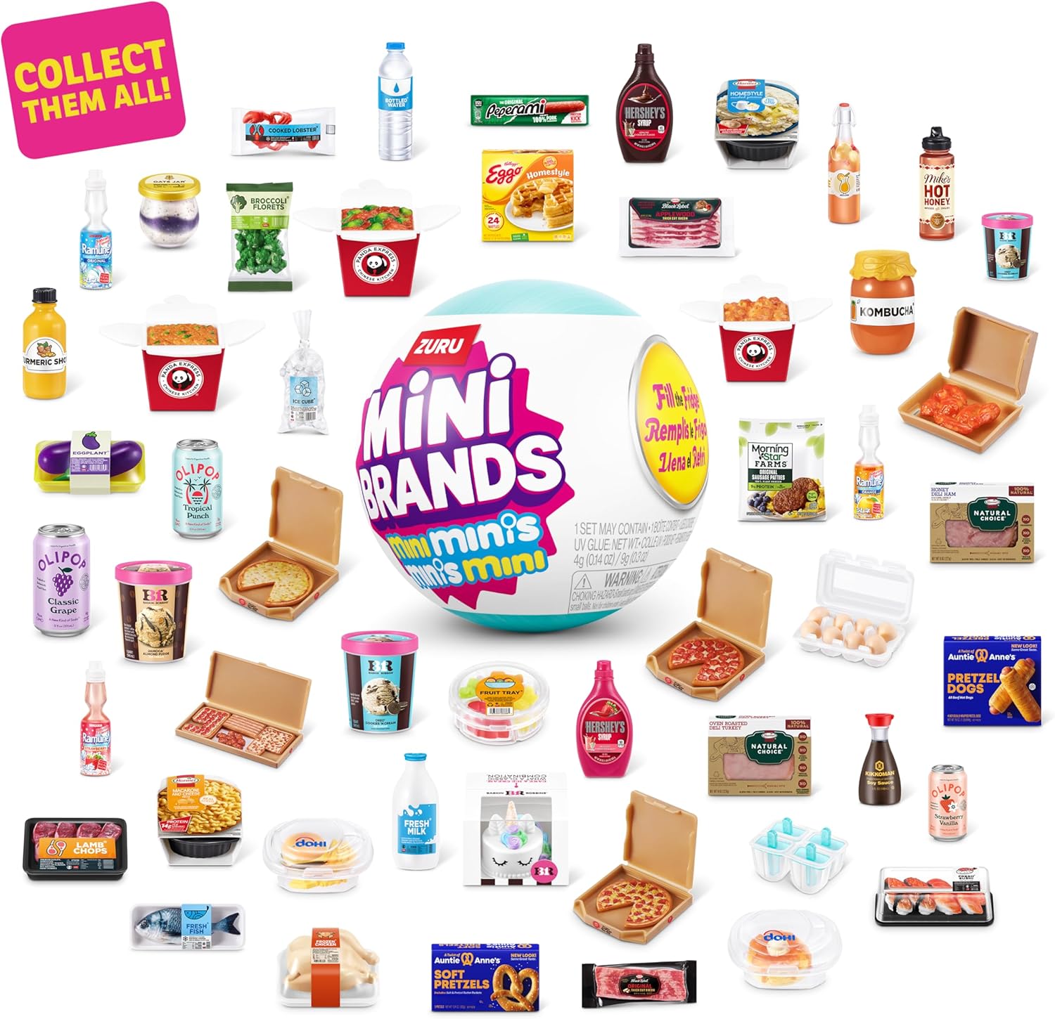 Mini Brands Fill The Fridge Mini Minis Series 1 by ZURU, Collectible Miniature Toy, (2 Capsules)