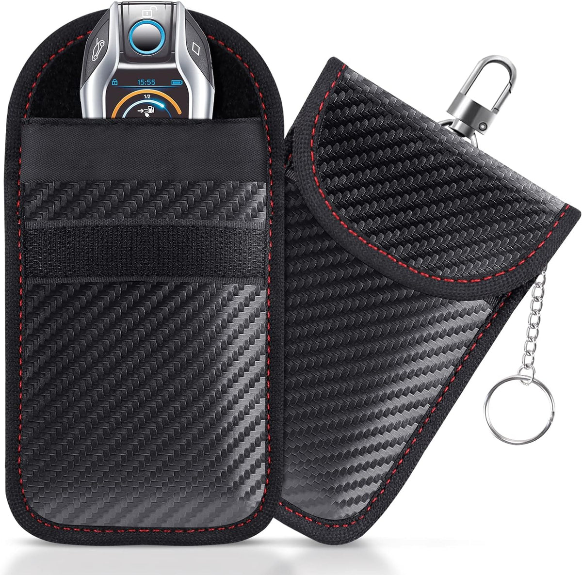 lanpard Faraday Pouch for Car Keys, Faraday Bag, Car RFID Signal Blocking Holder, Key Fob Protector, Key fob cage Block Signal Anti-Theft Fob Case (2 Pack)