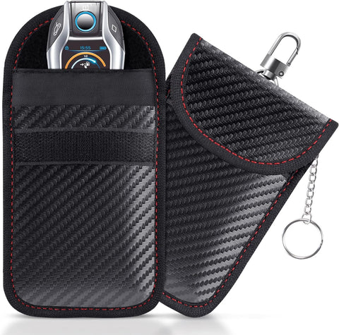 lanpard Faraday Pouch for Car Keys, Faraday Bag, Car RFID Signal Blocking Holder, Key Fob Protector, Key fob cage Block Signal Anti-Theft Fob Case (2 Pack)