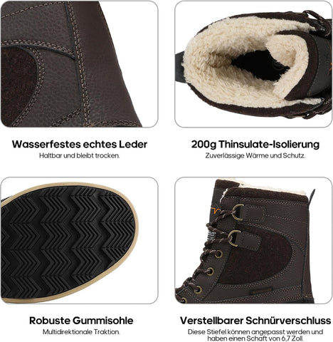 NORTIV 8 Men's Waterproof Winter Snow Boots