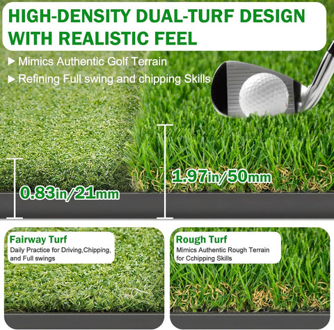 5x4ft Golf Hitting Mat with Tees, Thick EVA Base, Indoor & Outdoor
