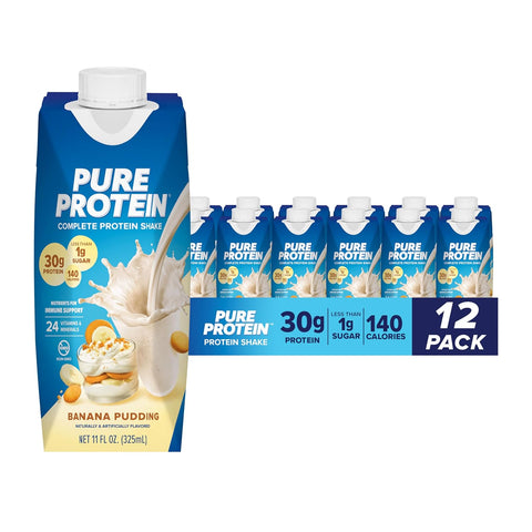 Pure Protein Banana Pudding Protein Shake, 30g Protein, 11oz, 12 Ct