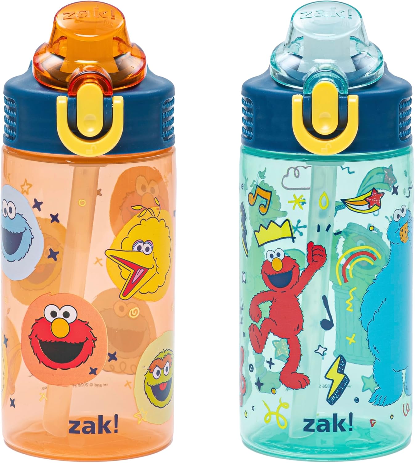 Zak Designs Sesame Street Sage 16oz Leak-Proof Straw Kids Water Bottle