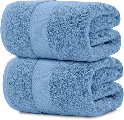 White Classic Luxury Light Blue Sheets 2 Pack - Extra Large 35x70