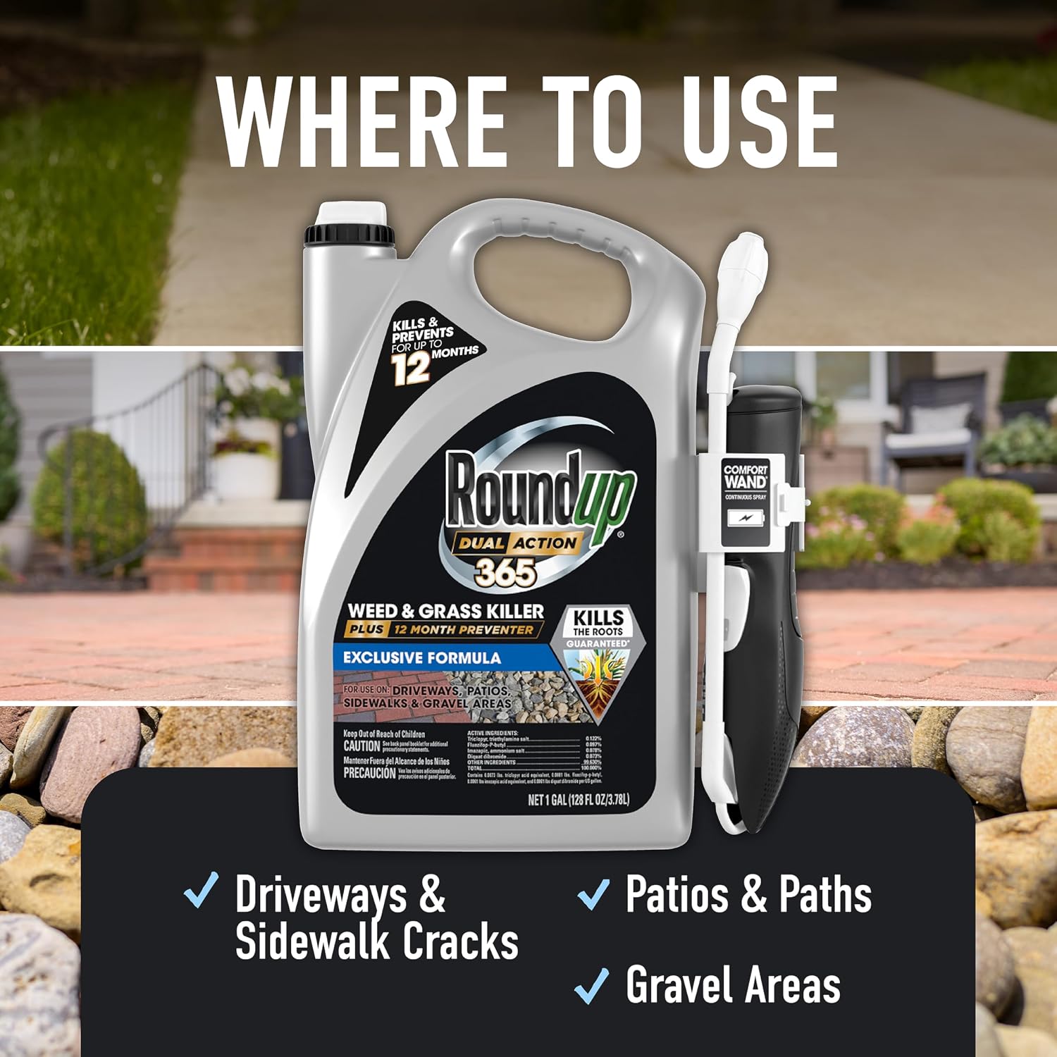 Roundup Dual Action 365 Weed & Grass Killer Plus 12 Month Preventer, 1 gal.