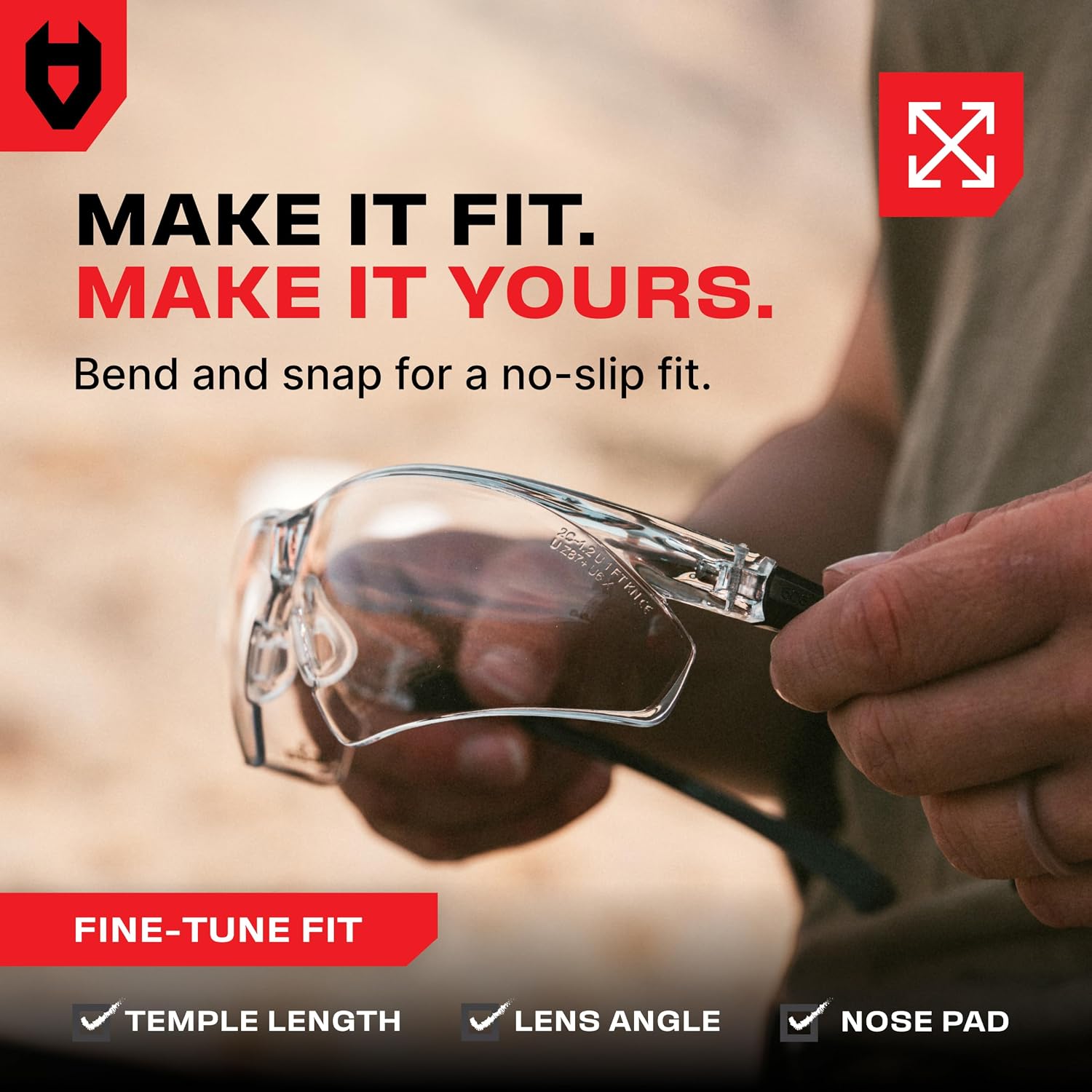 NoCry Clear Shooting Glasses for Men with Anti-Fog and Scratch Resistant Wraparound Lenses — ANSI Z87 Protective Eyewear with Adjustable Temples & Nose Pad — 100% UV Eye Protection