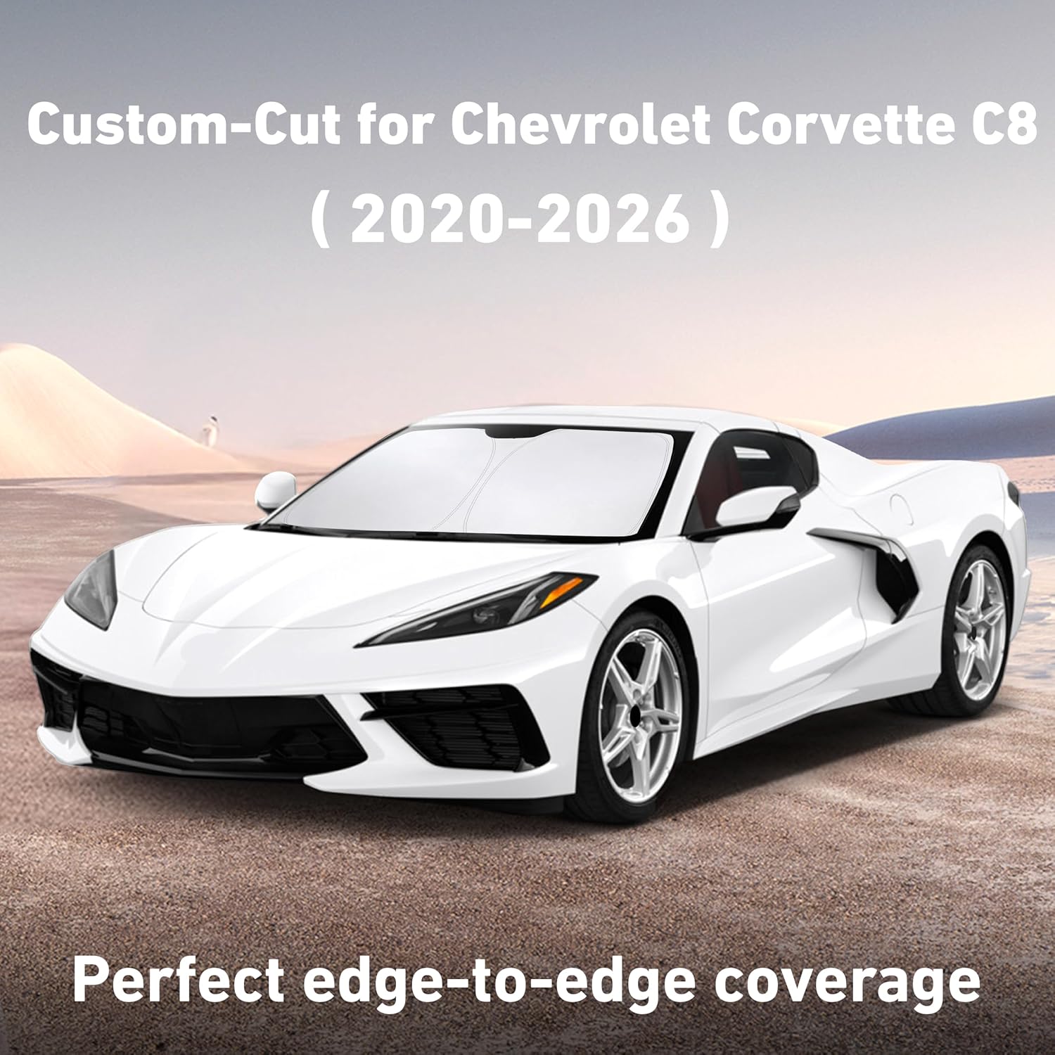 EcoNour Windshield Sunshade Compatible for Chevrolet Corvette C8 2020-2026