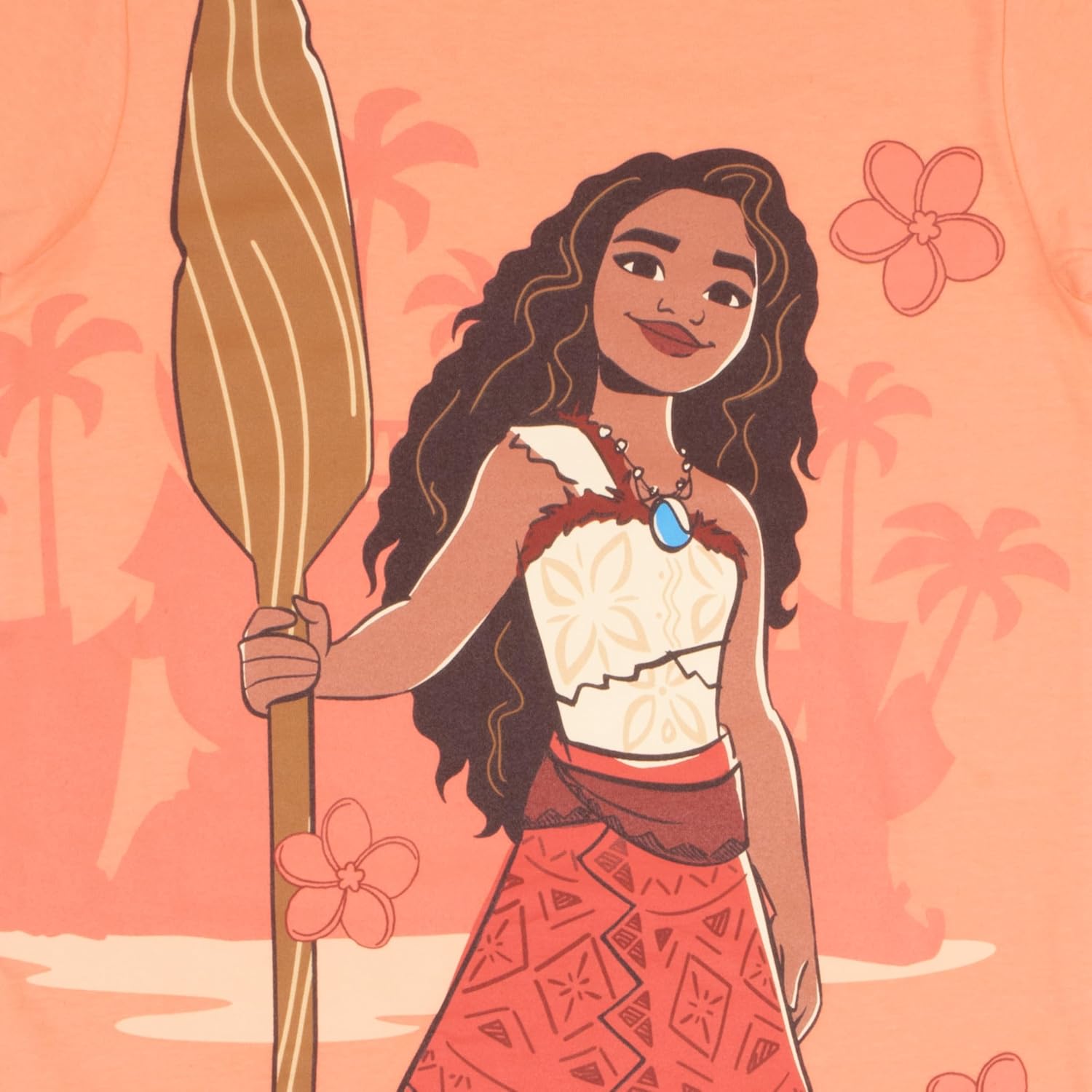Disney Moana and Friends Girl's Graphic Print T-Shirt 2-Pack - Short Sleeve Tee Bundle for Kids