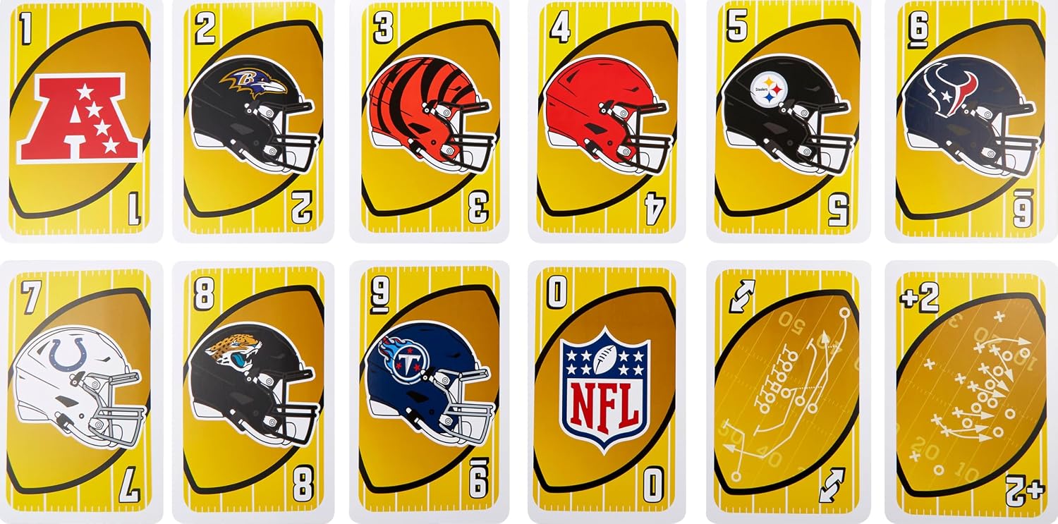 Mattel Games Giant UNO NFL Game for Kids, Adults & Family with Oversized Cards