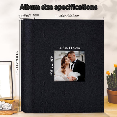 Artfeel Photo Album 4x6 with 1000 Pockets,Slip-in Picture Albums,Linen Cover Memory Book with Front Window,White Page Vertical Photo Book for Wedding,Family,Anniversare,Baby,Vacation
