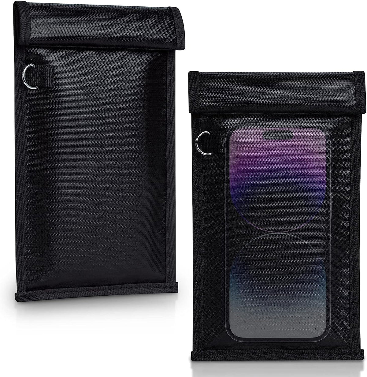 Simket 2 Pack Military Grade Faraday Bags, Fireproof Waterproof Signal Blocking Pouch for Cell Phone & Car Keys, RFID GPS WIFI NFC Blocker, Anti-Tracking Privacy Shielding Pouch for Daily Travel
