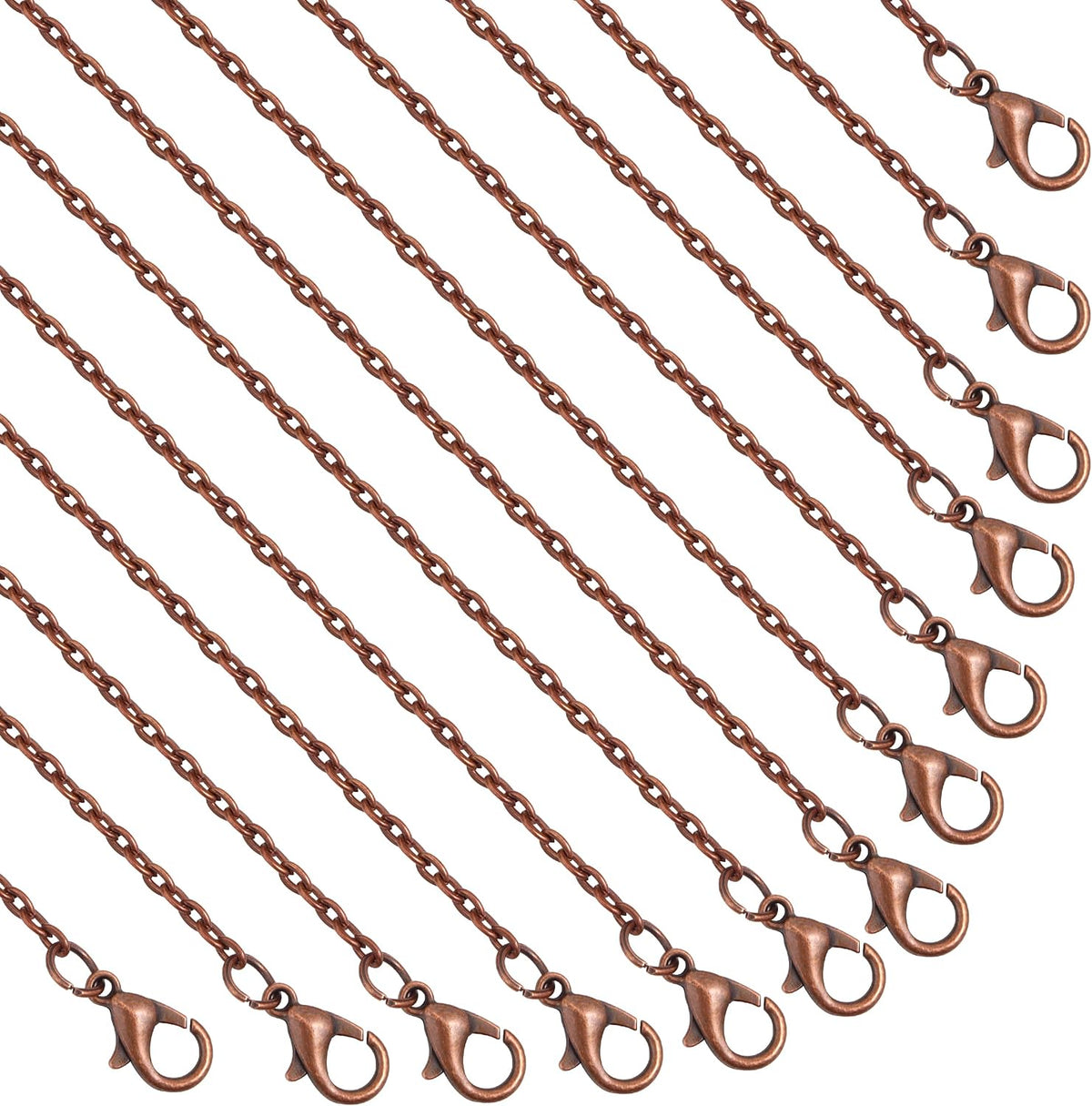 Lemonkey 24 Pcs Necklace Chains Bulk,Red Copper Chains for Jewelry Making