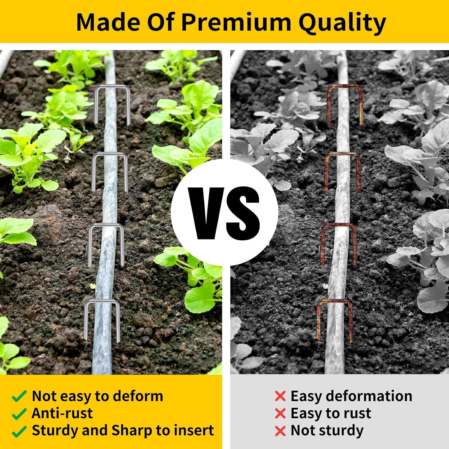 CEWOR 22 Pack Landscape Staples 6 Inch, 11 Gauge Garden Stakes