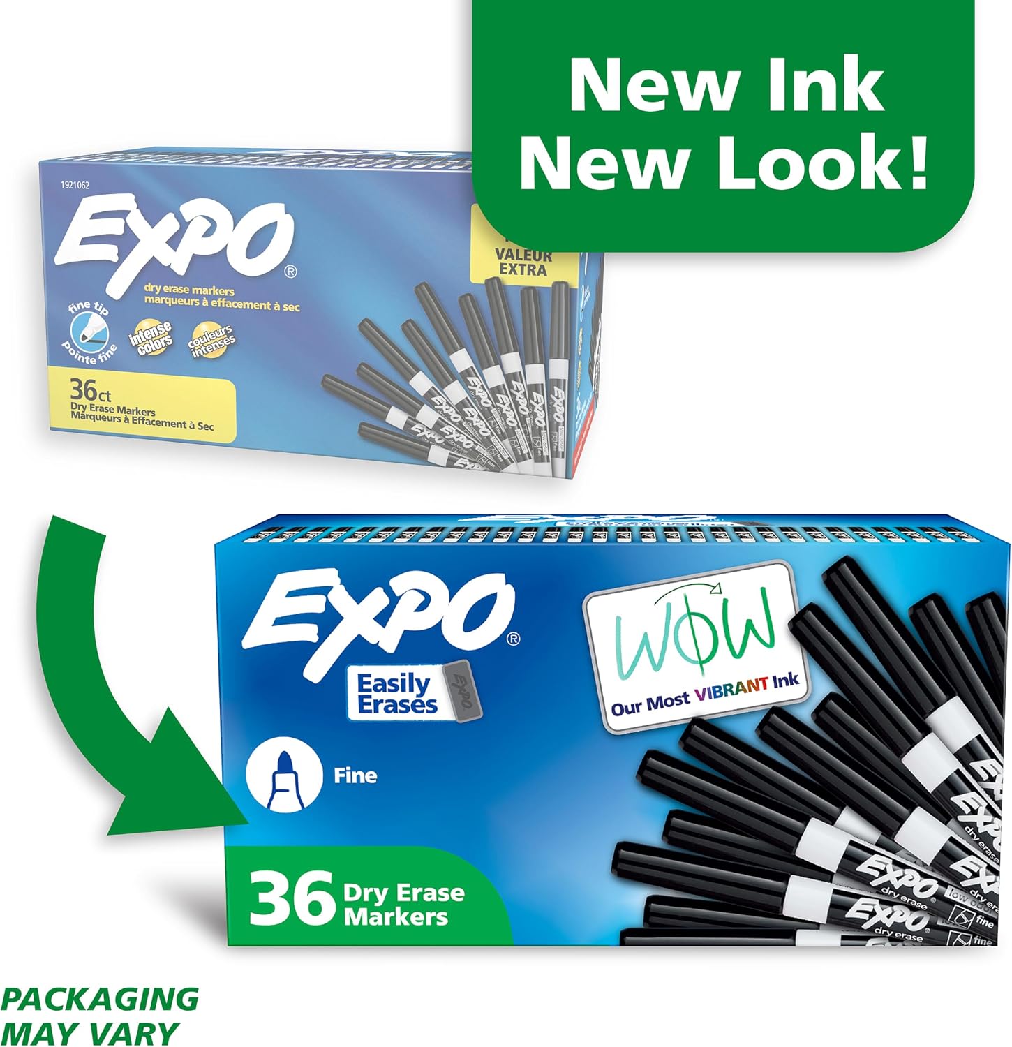 EXPO Dry Erase Markers, Low Odor Ink, Black, Fine Tip, 36 Count - Easily Erases, Ideal for Classroom, Home, Office, Back to School, Teacher Supplies, Pack of 6