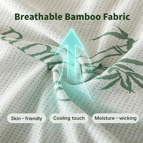 WhatsBedding Mattress Topper Cover Full Size (Only Cover), Breathable Viscose Made from Bamboo, Mattress Protector