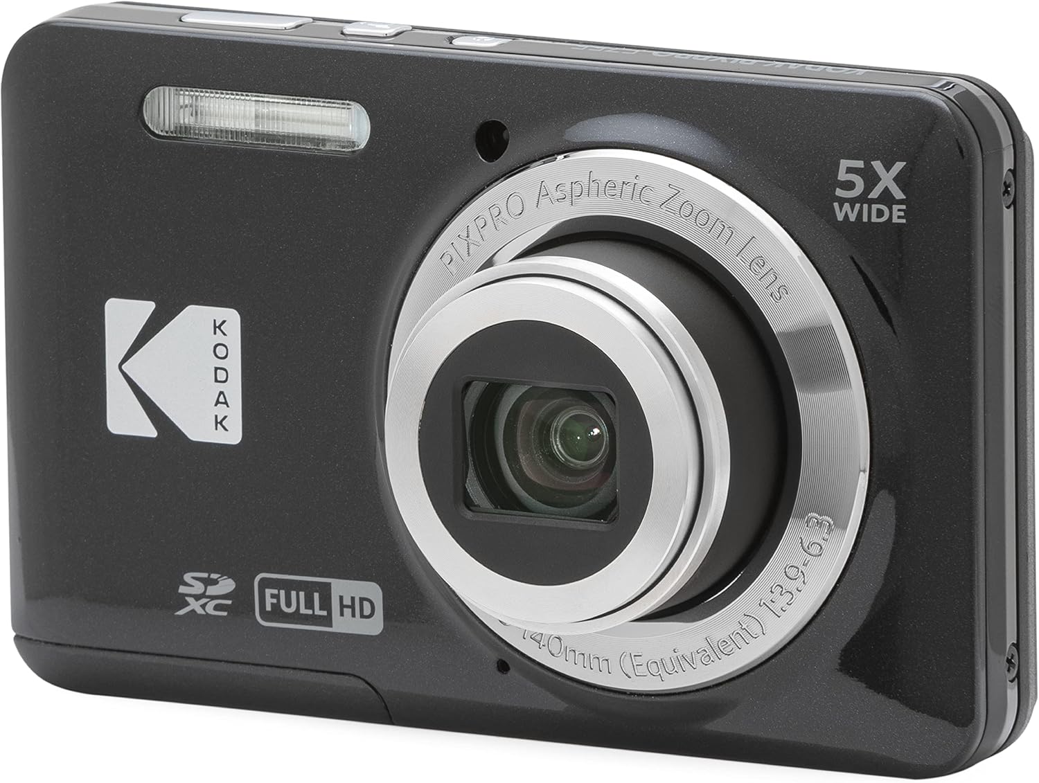 KODAK PIXPRO FZ55 16MP Compact Digital Camera, 5X Optical Zoom, Black