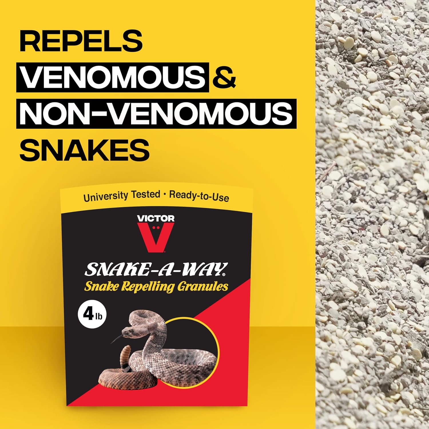 Victor Snake-A-Way Outdoor Snake Repellent Granules for Yard, 4 lb Bag