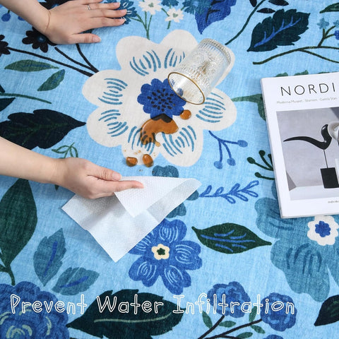 Rugcomf Runner Rug 2x6 Washable, Blue