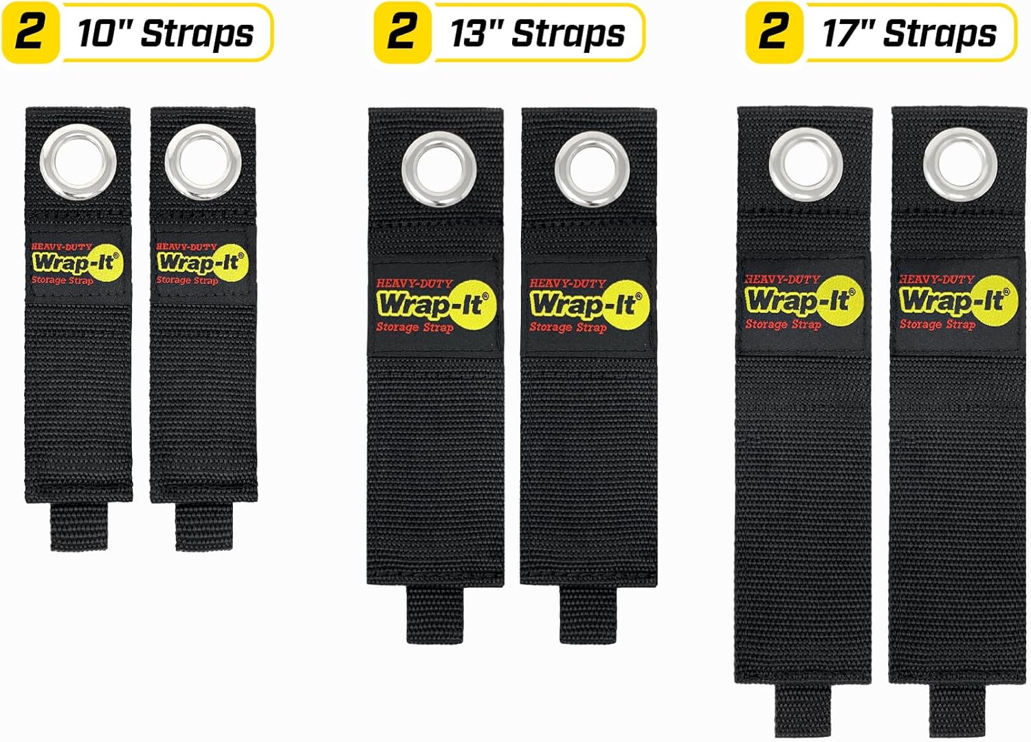 Heavy-Duty Wrap-It Storage Straps - Assorted 6-Pack