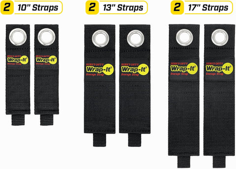 Heavy-Duty Wrap-It Storage Straps - Assorted 6-Pack