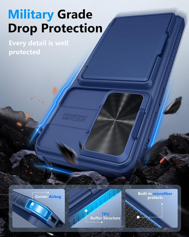 ATATOO for Samsung Galaxy S26 Wallet Case with Card Holder (4 Cards), Blue
