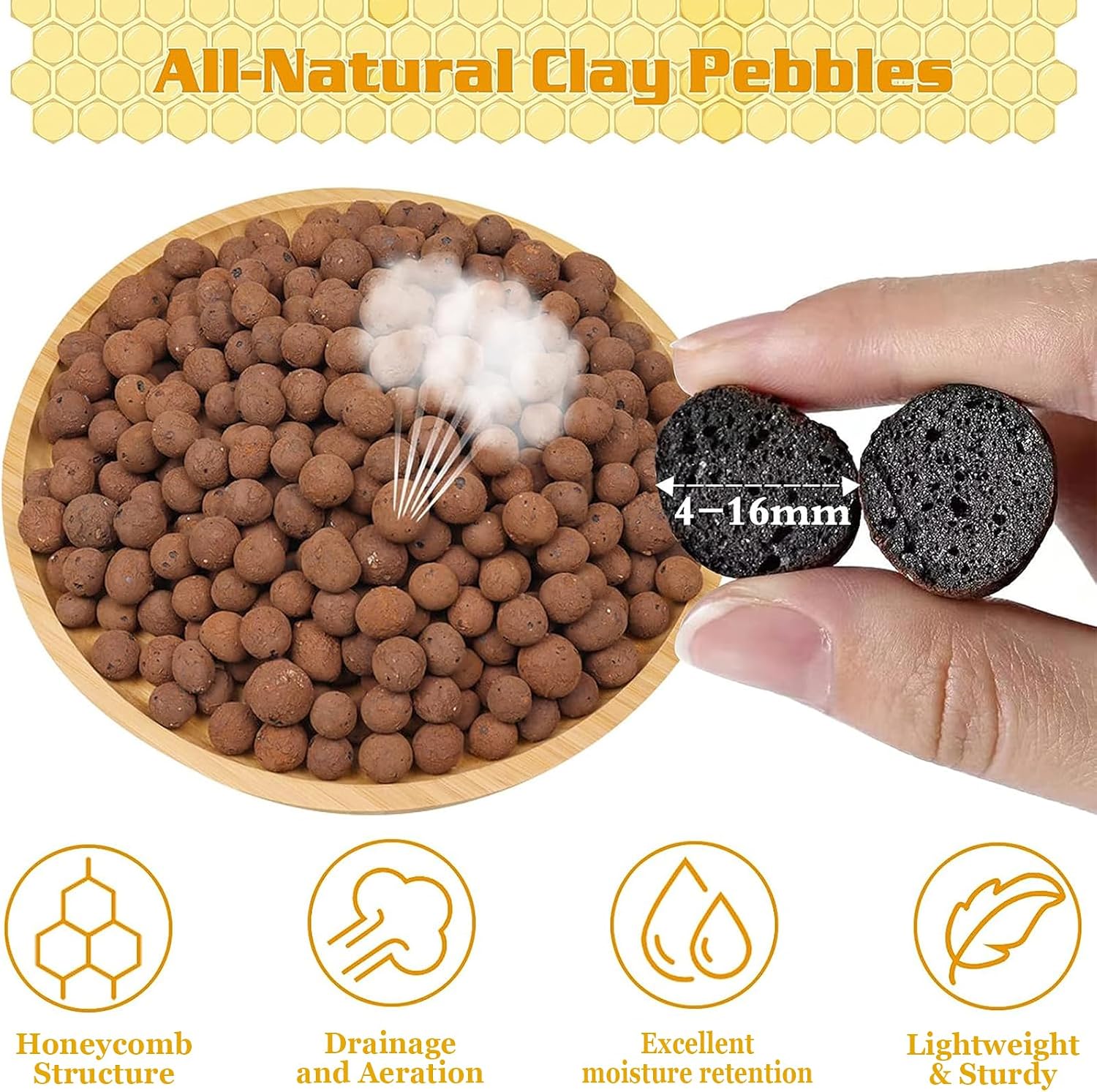 Legigo 10LB Leca Clay Pebbles for Plants 4mm-16mm Clay Balls for Hydroponic