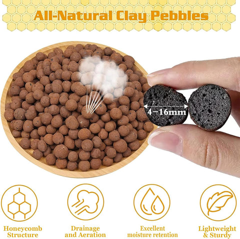 Legigo 10LB Leca Clay Pebbles for Plants 4mm-16mm Clay Balls for Hydroponic