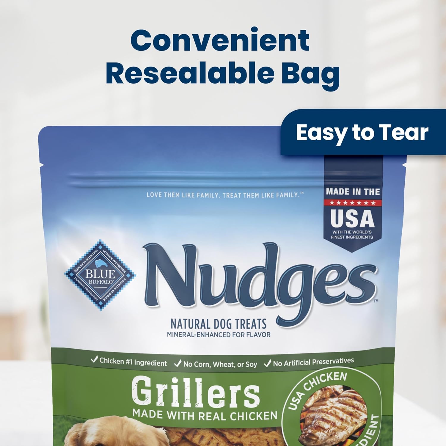 Blue Buffalo Nudges Grillers Chicken Dog Treats, 16 oz