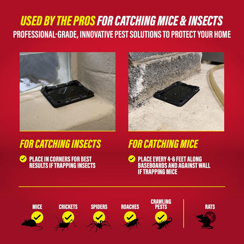 Catchmaster 16pk Mouse Glue Traps Indoor for Home, Sticky Mouse & Bug Traps