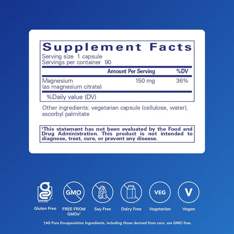 Pure Encapsulations Magnesium (Citrate), 90 Capsules