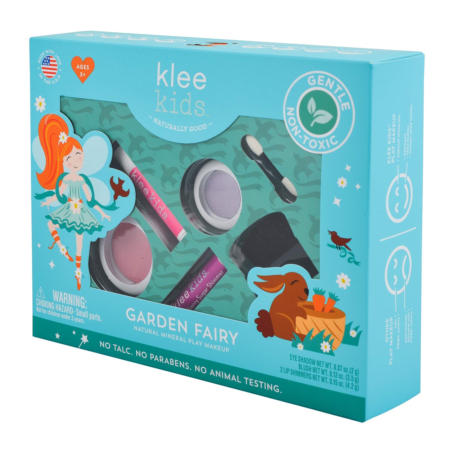 Luna Star Naturals Klee Kids 4 PC Makeup Up Kits with Compacts (Garden Fairy)