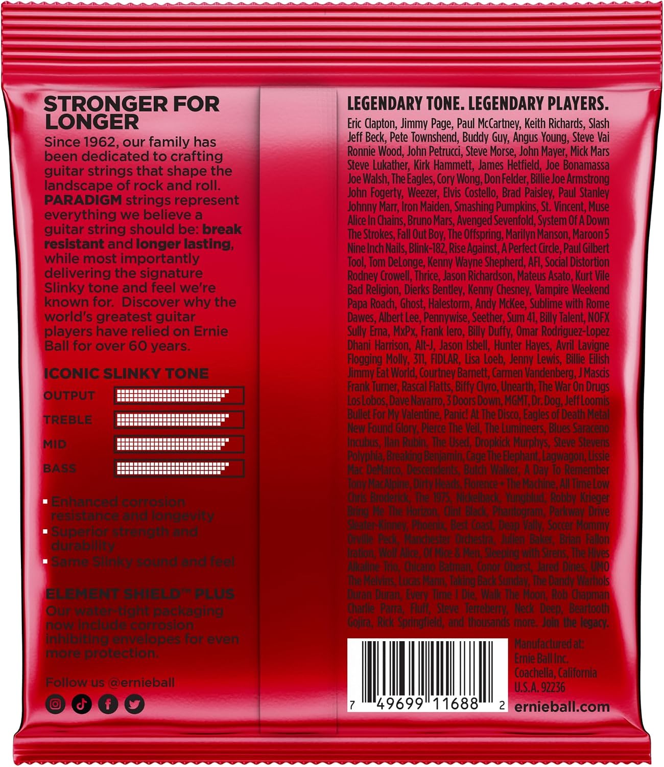 Ernie Ball Burly Slinky Paradigm Electric Guitar Strings 11-52 (P02016)